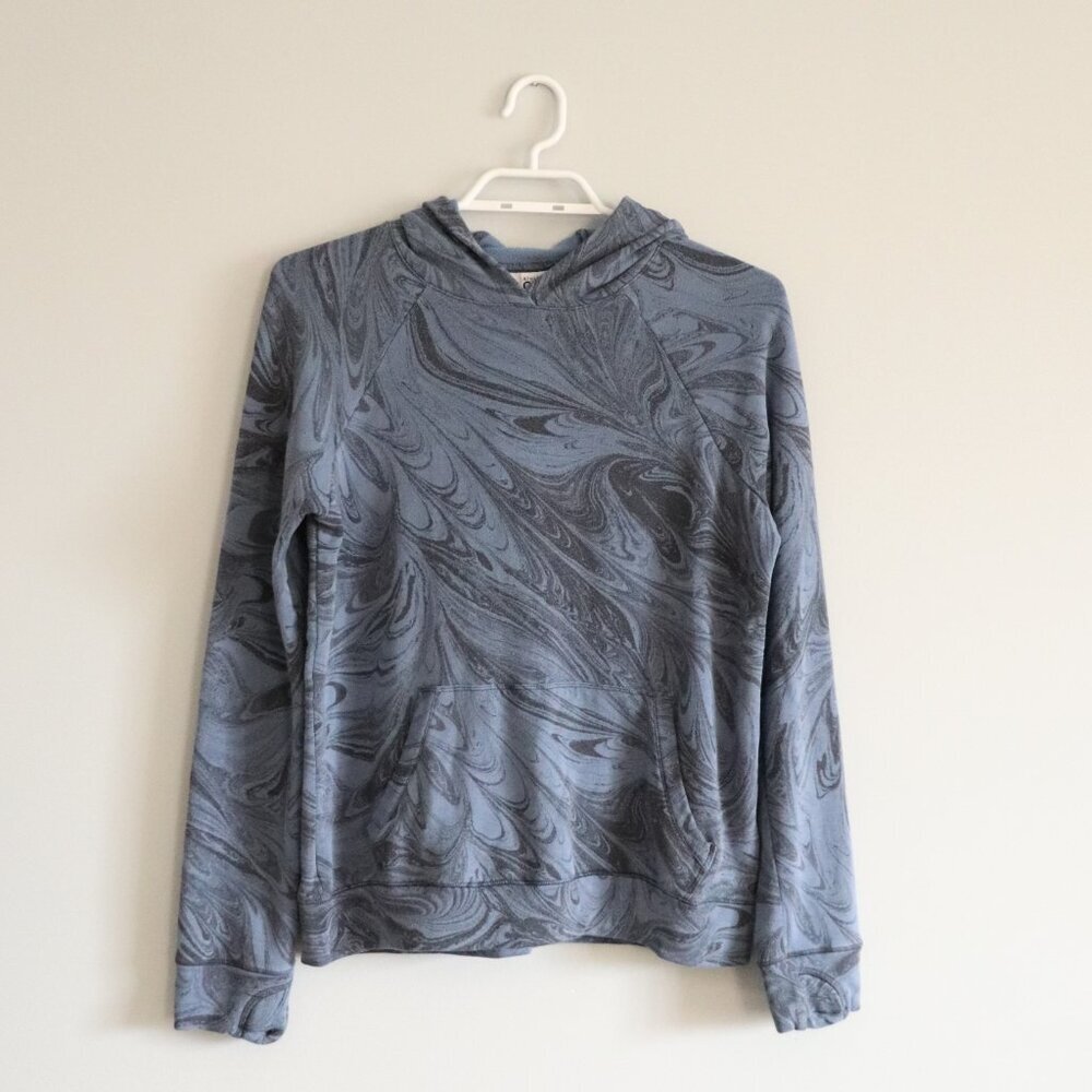 Athleta Girl In Your Element XL/14 Blue‎ Hooded Pocket Pullover Fleece Sweater